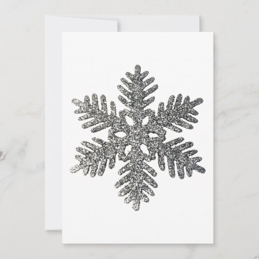kerstfeestdag Silver Snowflake Star-ontwerp Feestdagenkaart (Voorkant)