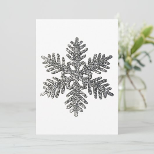 kerstfeestdag Silver Snowflake Star-ontwerp Feestdagenkaart (Staand voorkant)