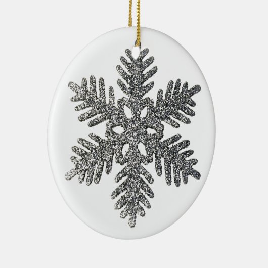 kerstfeestdag Silver Snowflake Star-ontwerp Keramisch Ornament (Rechts)