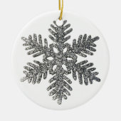 kerstfeestdag Silver Snowflake Star-ontwerp Keramisch Ornament (Voorkant)