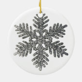 kerstfeestdag Silver Snowflake Star-ontwerp Keramisch Ornament (Achterkant)