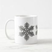kerstfeestdag Silver Snowflake Star-ontwerp Koffiemok (Links)