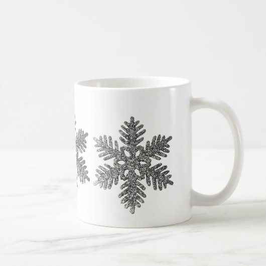 kerstfeestdag Silver Snowflake Star-ontwerp Koffiemok (Rechts)