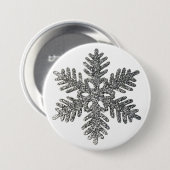 kerstfeestdag Silver Snowflake Star-ontwerp Ronde Button 7,6 Cm (Voorkant /achterkant)