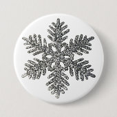 kerstfeestdag Silver Snowflake Star-ontwerp Ronde Button 7,6 Cm (Voorkant)