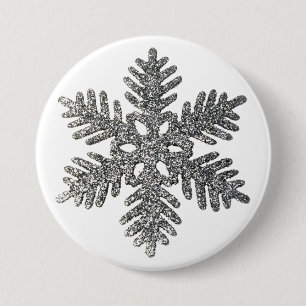 kerstfeestdag Silver Snowflake Star-ontwerp Ronde Button 7,6 Cm