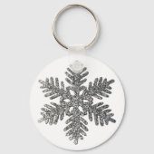 kerstfeestdag Silver Snowflake Star-ontwerp Sleutelhanger (Voorkant)