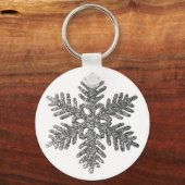 kerstfeestdag Silver Snowflake Star-ontwerp Sleutelhanger (Voorkant)