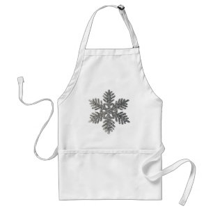 kerstfeestdag Silver Snowflake Star-ontwerp Standaard Schort