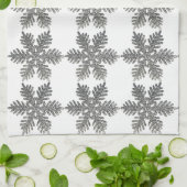 kerstfeestdag Silver Snowflake Star-ontwerp Theedoek (Gevouwen)