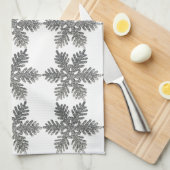 kerstfeestdag Silver Snowflake Star-ontwerp Theedoek (Quarter Fold)