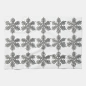 kerstfeestdag Silver Snowflake Star-ontwerp Theedoek (Horizontaal)