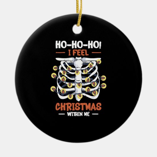 Kerstfeestdag Skeletribbenkooradiologie Keramisch Ornament (Voorkant)