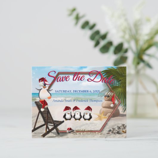 Kerstfeestdag Sla de datum op Aankondigingskaart (Staand voorkant)