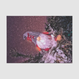 Kerstfeestdag sneeuw Glitter Rustic Gnome Tissuepapier