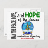 Kerstfeestdag sneeuw Wereldbol 1 autisme Feestdagenkaart (Voorkant / Achterkant)