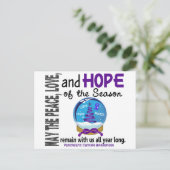 Kerstfeestdag sneeuw Wereldbol 1 pancreaskanker Feestdagenkaart (Staand voorkant)