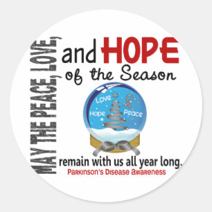 Kerstfeestdag sneeuw Wereldbol 1 Ziekte van Parkin Ronde Sticker