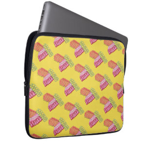 Kerstfeestdag Snoep kerstmis geel Laptop Sleeve