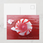 kerstfeestdag snoep pepermunt feestdagenkaart (Voorkant / Achterkant)