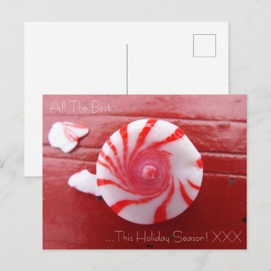 kerstfeestdag snoep pepermunt feestdagenkaart (Voorkant / Achterkant)