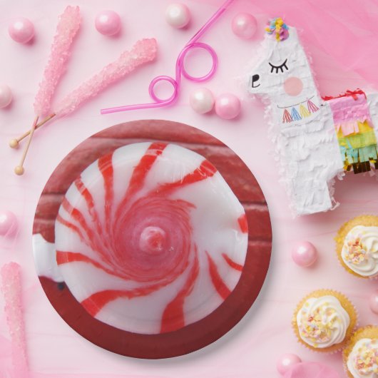 kerstfeestdag snoep pepermunt papieren bordje (Feest)