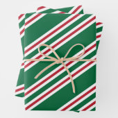 kerstfeestdag snoepriet met gestreept cadeautje inpakpapier vel (In situ)