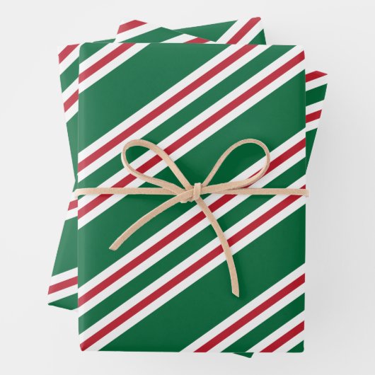 kerstfeestdag snoepriet met gestreept cadeautje inpakpapier vel (In situ)