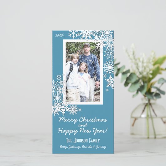 Kerstfeestdag Snowflake Feestdagenkaart (Staand voorkant)