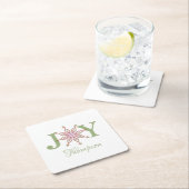 kerstfeestdag Snowflake Joy Typografie Kartonnen Onderzetters (Insitu)