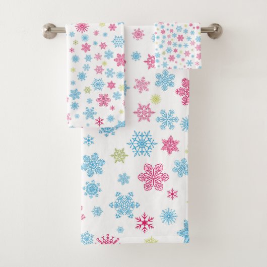 Kerstfeestdag Snowflake Patroon Bad Handdoek (Insitu)