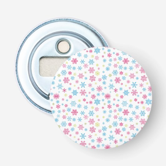 Kerstfeestdag Snowflake Patroon Button Flesopener (Voorkant)