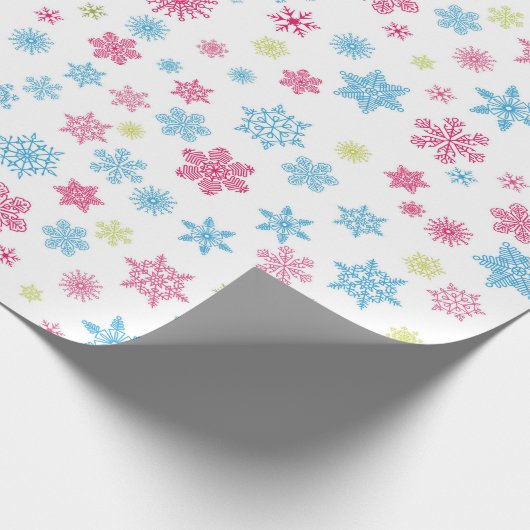 Kerstfeestdag Snowflake Patroon Cadeaupapier (Hoek)