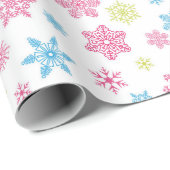 Kerstfeestdag Snowflake Patroon Cadeaupapier (Rol Hoek)