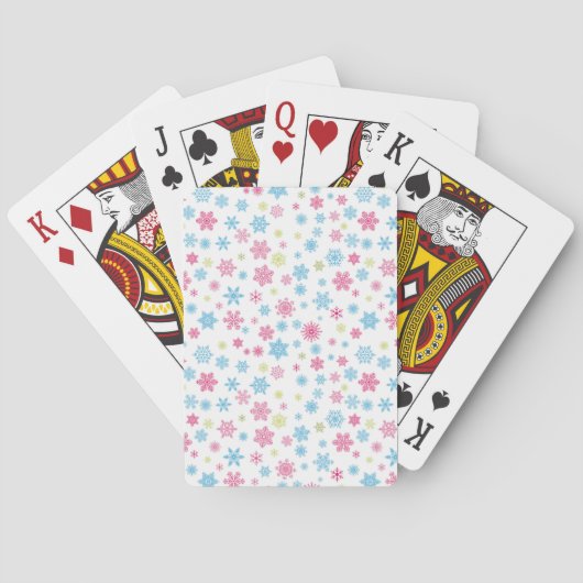 Kerstfeestdag Snowflake Patroon Pokerkaarten (Achterkant)