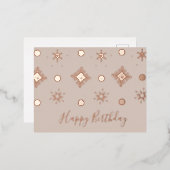 Kerstfeestdag Snowflakes Blush Folie Feestdagen Briefkaart (Voorkant / Achterkant)