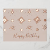 Kerstfeestdag Snowflakes Blush Folie Feestdagen Briefkaart (Voorkant)