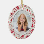 Kerstfeestdag - Snowflakes Multicolor Foto Keramisch Ornament (Rechts)