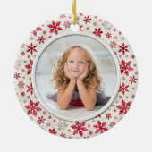 Kerstfeestdag - Snowflakes Multicolor Foto Keramisch Ornament (Achterkant)