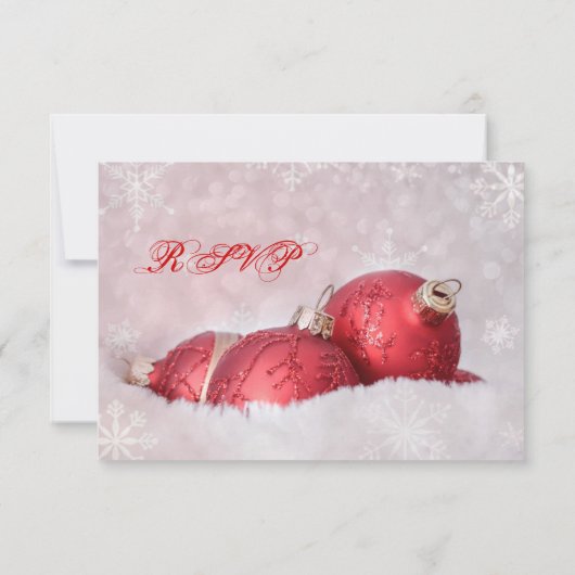 Kerstfeestdag Snowflakes RSVP-kaart RSVP (Achterkant)