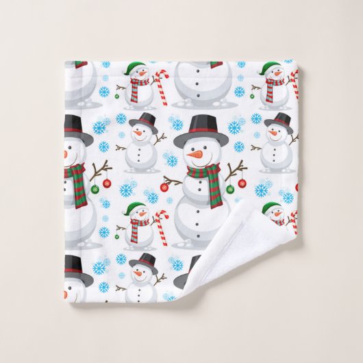 Kerstfeestdag Snowman Bad Handdoek (Wasdoekje)