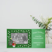 kerstfeestdag - Snowman - boomfotokaart Feestdagenkaart (Staand voorkant)