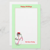 Kerstfeestdag Snowman Briefpapier (Voorkant / Achterkant)