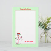 Kerstfeestdag Snowman Briefpapier (Staand voorkant)