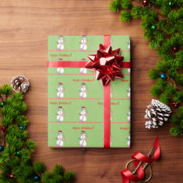 Kerstfeestdag Snowman Cadeaupapier