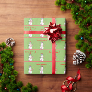 Kerstfeestdag Snowman Cadeaupapier