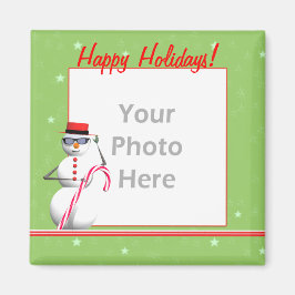 Kerstfeestdag Snowman (foto-lijst) Magneet