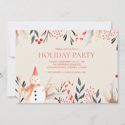  kerstfeestdag Snowman Kaart (Voorkant)