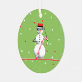 Kerstfeestdag Snowman Metalen Ornament (Voorkant links)