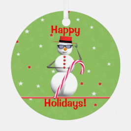Kerstfeestdag Snowman Metalen Ornament